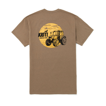 Brown Tractor Tee Front Image on white background