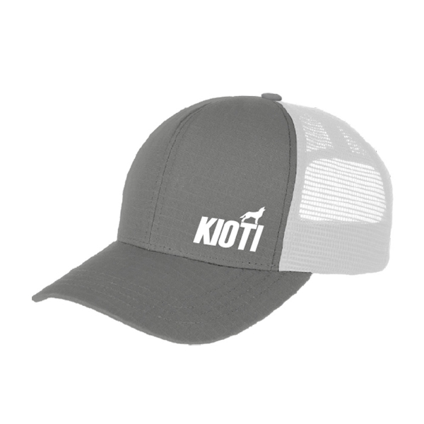 Grey Ripstop Cap with KIOTI logo on the lower left front 