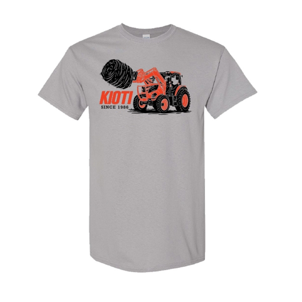 Gravel Tee Product Image with KIOTI Tractor logo on the front