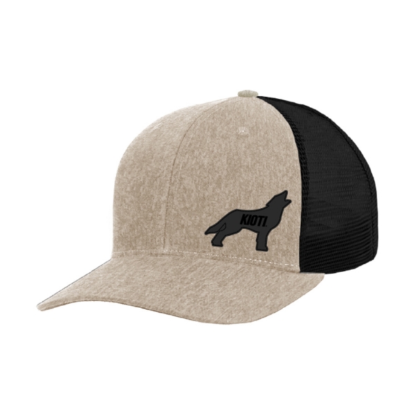 Custom Heather Stone Cap product image with KIOTI logo on the lower left front