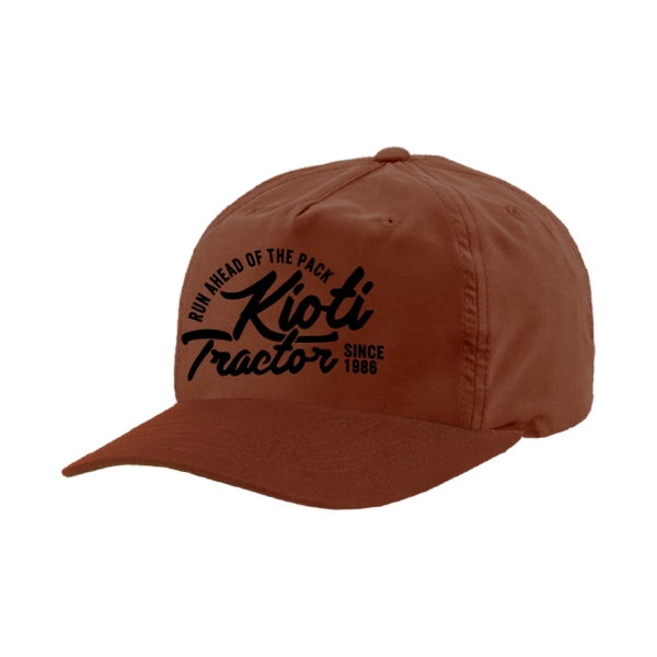 Custom Rustic Orange Cap product image with KIOTI Tractor on the front