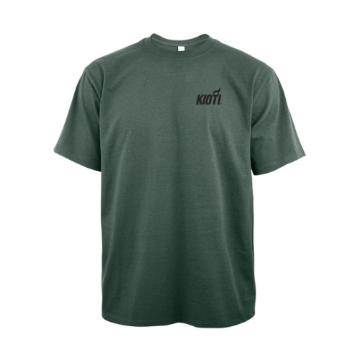KIOTI Script Tractor Tee in green with small KIOTI logo on chest