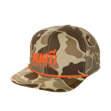 KIOTI rope snapback with tonal camo design and logo detail on front
