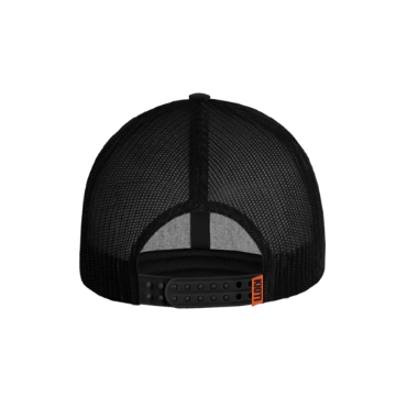 KIOTI rope trucker hat with logo on front and patterned rope accent