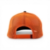 Orange mech back of snapback hat