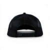 Rear view of black Kioti Tractor mesh back cap with adjustable snapback closure